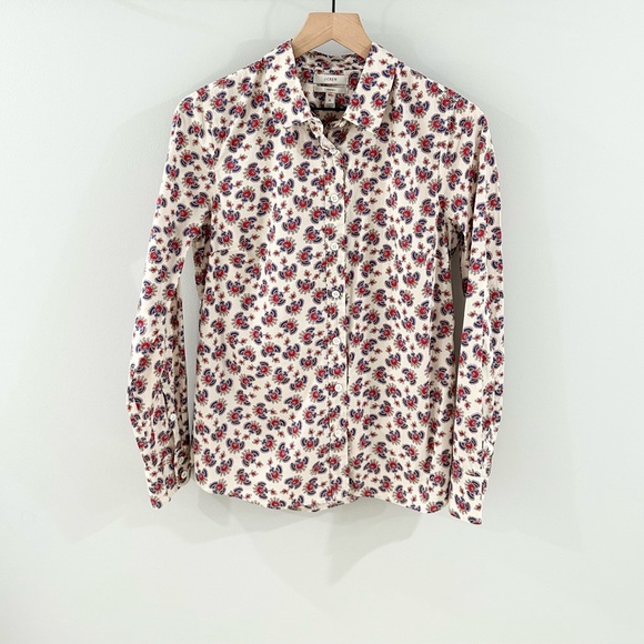 J. Crew Perfect Shirt In Papaya Paisley Beige Size 8 - Picture 4 of 8